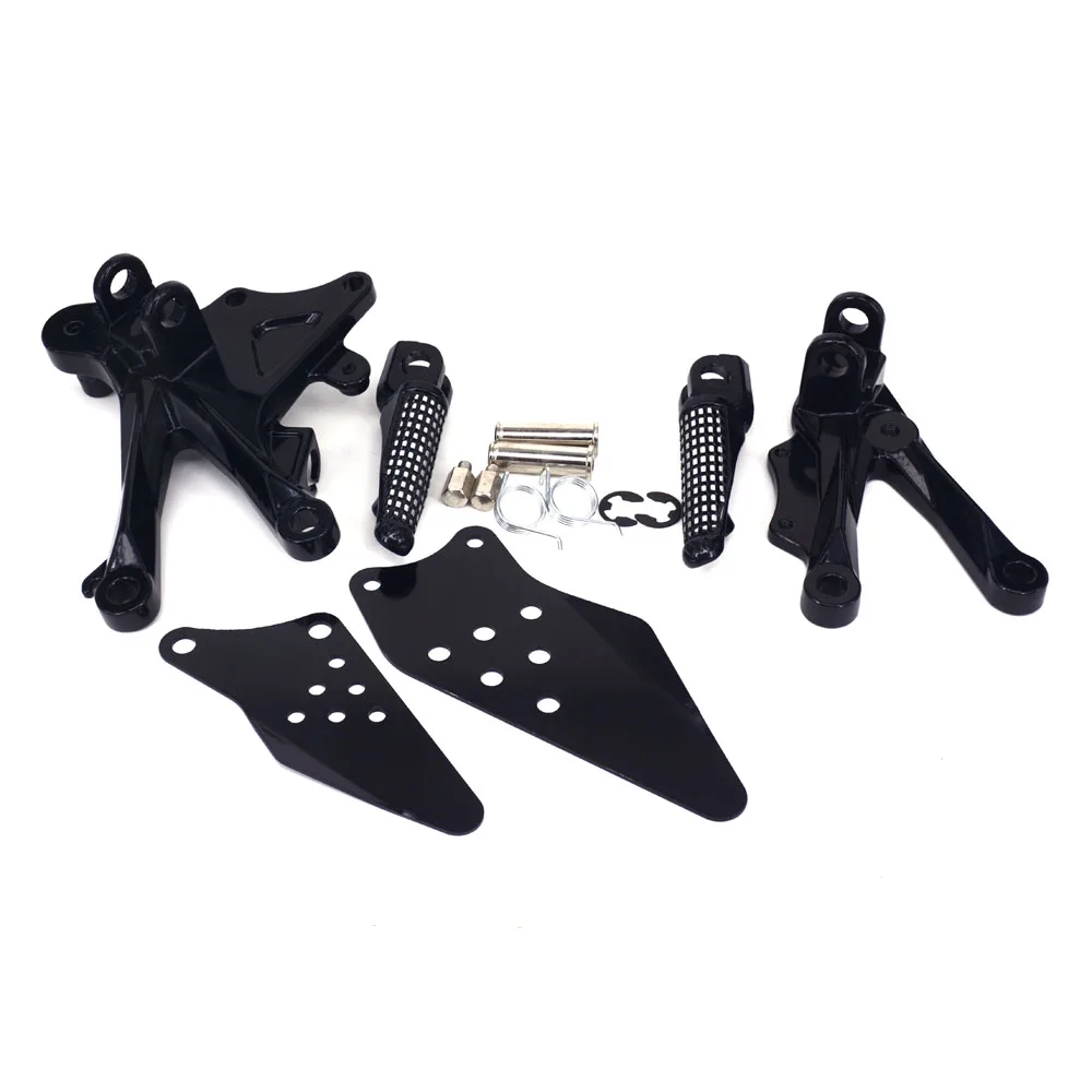 Мотоцикл подножки спереди педали подножки для KAWASAKI ZX10R ZX-10R 2006-2010 2006 2007 2008 2009 2010 - Цвет: Черный