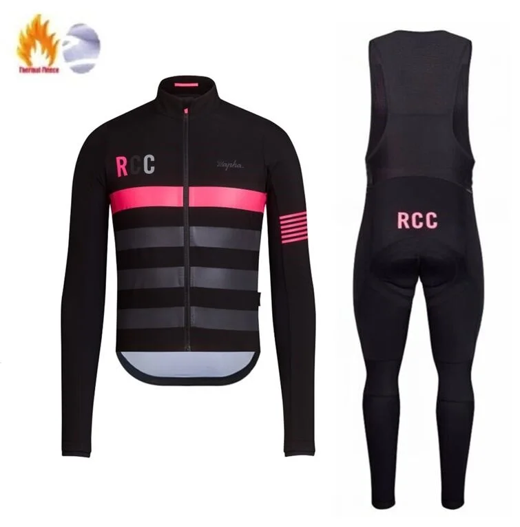 RCC Pro Team Зимняя Теплая Флисовая велосипедная одежда для мужчин с длинным рукавом Джерси костюм для прогулок верховой езды на велосипеде MTB Одежда комбинезон комплект