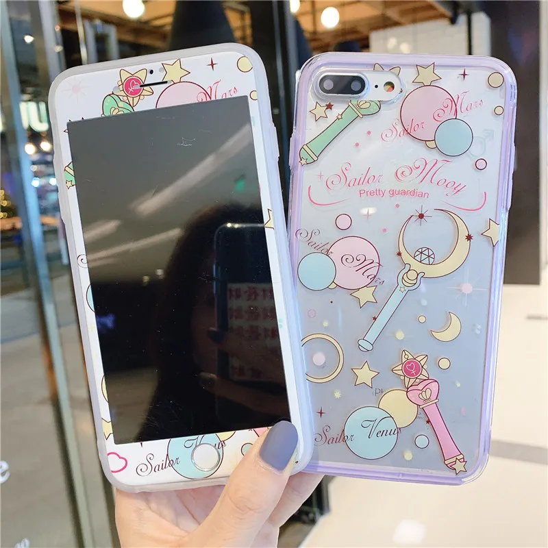 Для iPhone 11 pro Max чехол для телефона с мультяшным медведем+ пленка для экрана из закаленного стекла для iPhone X XS Max XR 7 8 6s Plus прозрачный чехол