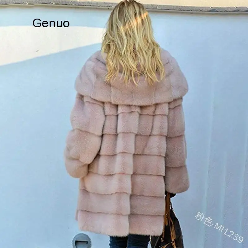 Womens Luxury Coats and Jackets Winter Female Casual Solid Color Plush Hooded Long Section Plus Velvet Loose Jacket Women