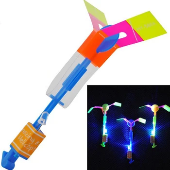 

Children Gift Led Toys Random Color Luminous Rotation Plastic Flash Emitting Outdoor Night Catapult Flying Helicopter