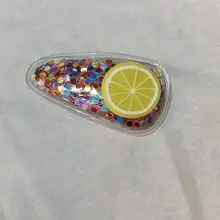 Онлайн знаменитости Южная Корея Цвет зыбучие пески фрукты заколки дети милые красивые девушки BB клип прозрачный ПВХ боковой зажим