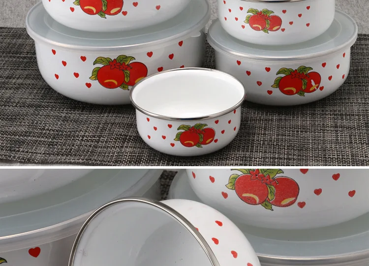 Эмалированная миска для льда 5 комплектов герметичная коробка хранения