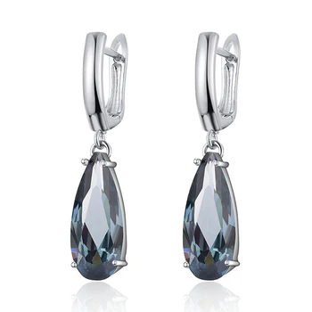 

Simple Water Drop Blue Red Cubic Zirconia Earrings Silver Color Gem Stone Hanging Dangle Earrings for Women Party Jewelry Gifts