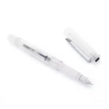 

Students Transparent Piston Fill Fountain Handwriting Pen Stainless Steel Nib Pen