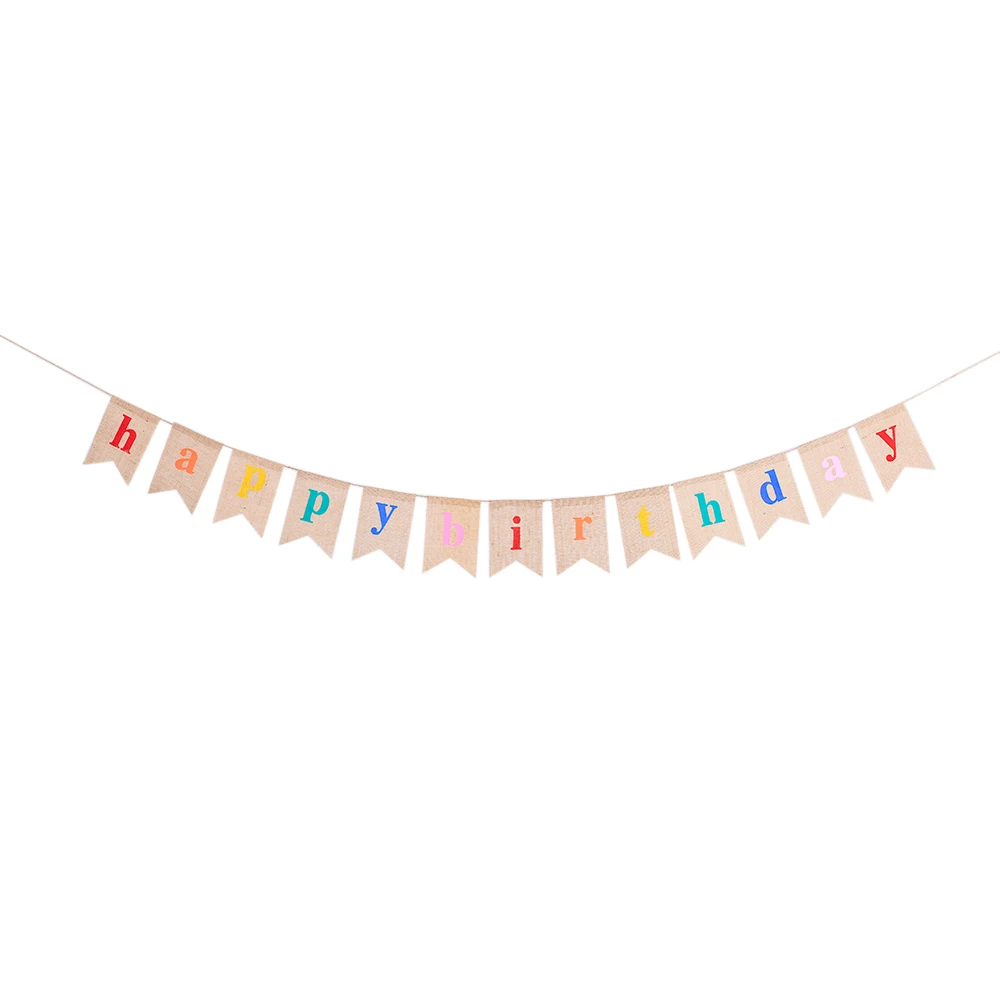 Esonmus Красочные мешковины флаги с надписью Happy Birthday баннер для вечеринки в честь Дня Рождения украшения Поставки