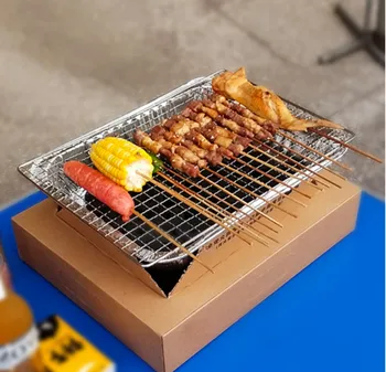 

Commercial Portable Disposable Takeaway Barbecue Skewer Grill Barbecue Grill Integrated Packing Box Hot Charcoal Skewer Grill