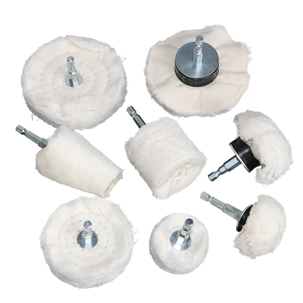 1pc 2''/3''/4'' Buffing Polishing Wheels Cotton Lint Cloth Metal Jewelry Mirror Wheel 1/4 Shank For Drill |