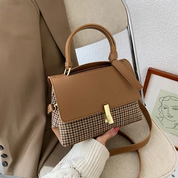 

Luxury Handbags Famous Brand Women Bags Designer Lady Classic Plaid Shoulder Crossbody Bags Leather Women Messenger handbags