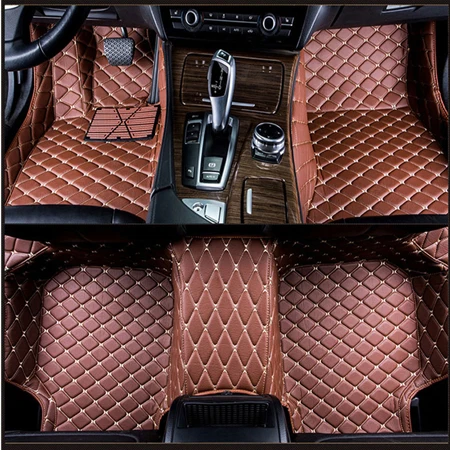Пользовательские автомобильные коврики для Chery все модели A3 A5 Tiggo Cowin Fulwin Riich E3 E5 QQ3 6 V5 Tiggo X1 Riich g5 автомобильный Стильный коврик для пола - Название цвета: Brown