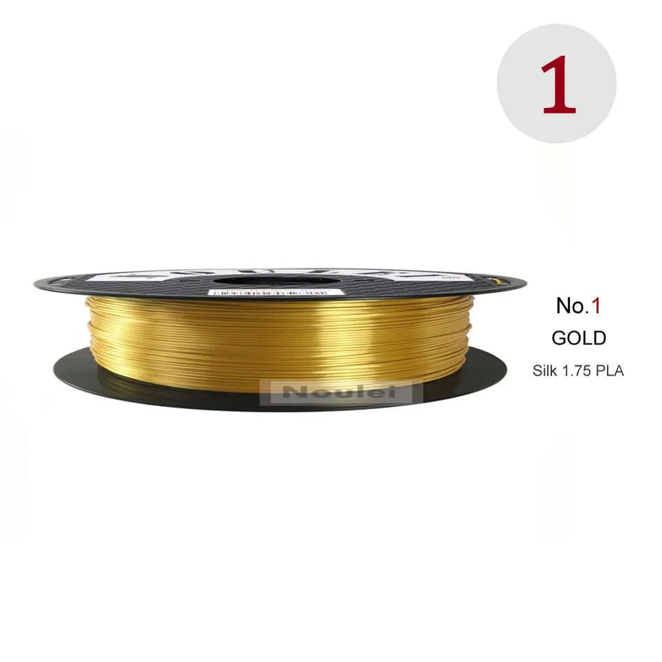 Gold Noulei 3d принтер нить шелковая PLA 1,75 мм 0,5 кг блестящая шелковистая Радуга Глод богатый блеск Металл для 3d принтера Ручка печатный материал - Цвет: Gold