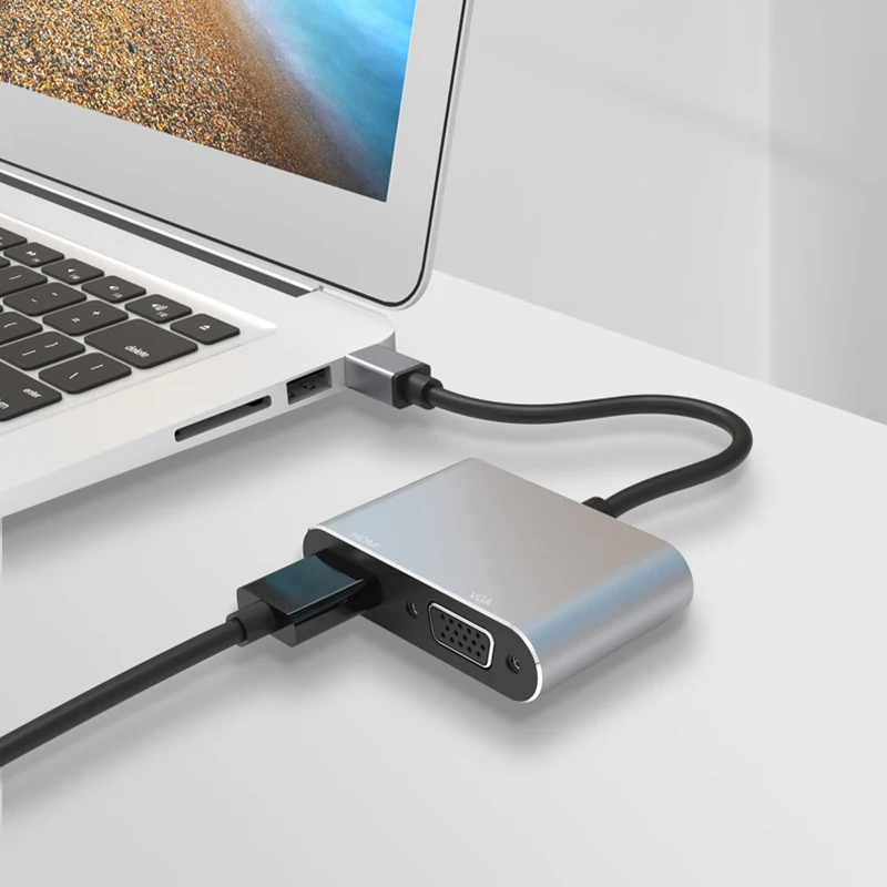 2 в 1 Mini Displayport DP к HDMI VGA Кабель-адаптер 4K 1080P Mini DP конвертер