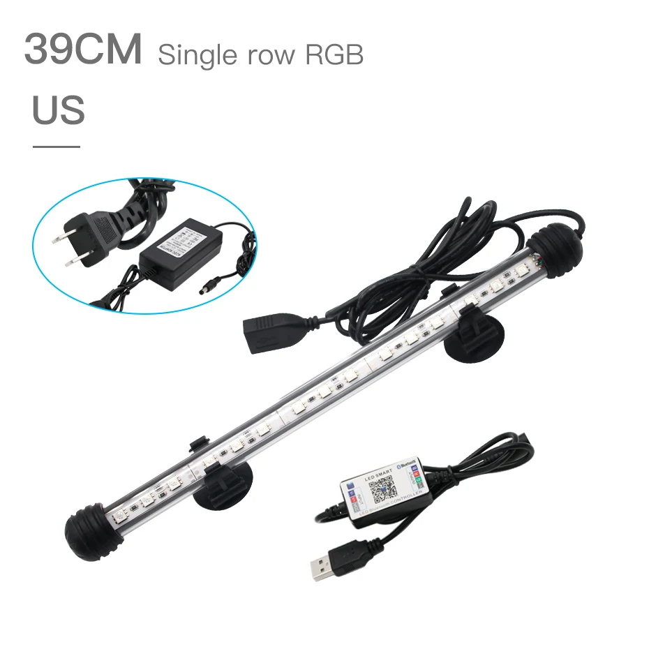 39CM US Plug Zhongji RGB светодиодный светильник для аквариума светильник ing Морская водонепроницаемая подсветка в аквариуме светодиодный светильник ing для аквариума светодиодный светильник s - Цвет: 39CM US Plug