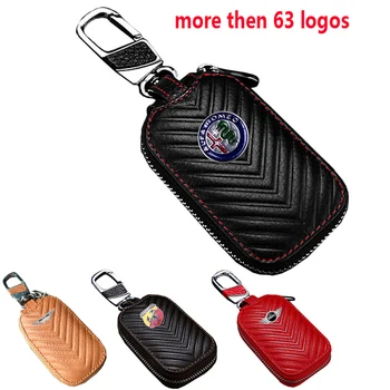 

Leather Car Key Cover Men Women Keychain Fashion Key Case for Alfa Romeo BMW Hyundai Ford Lexus Audi Nissan Kia Honda Mini Audi