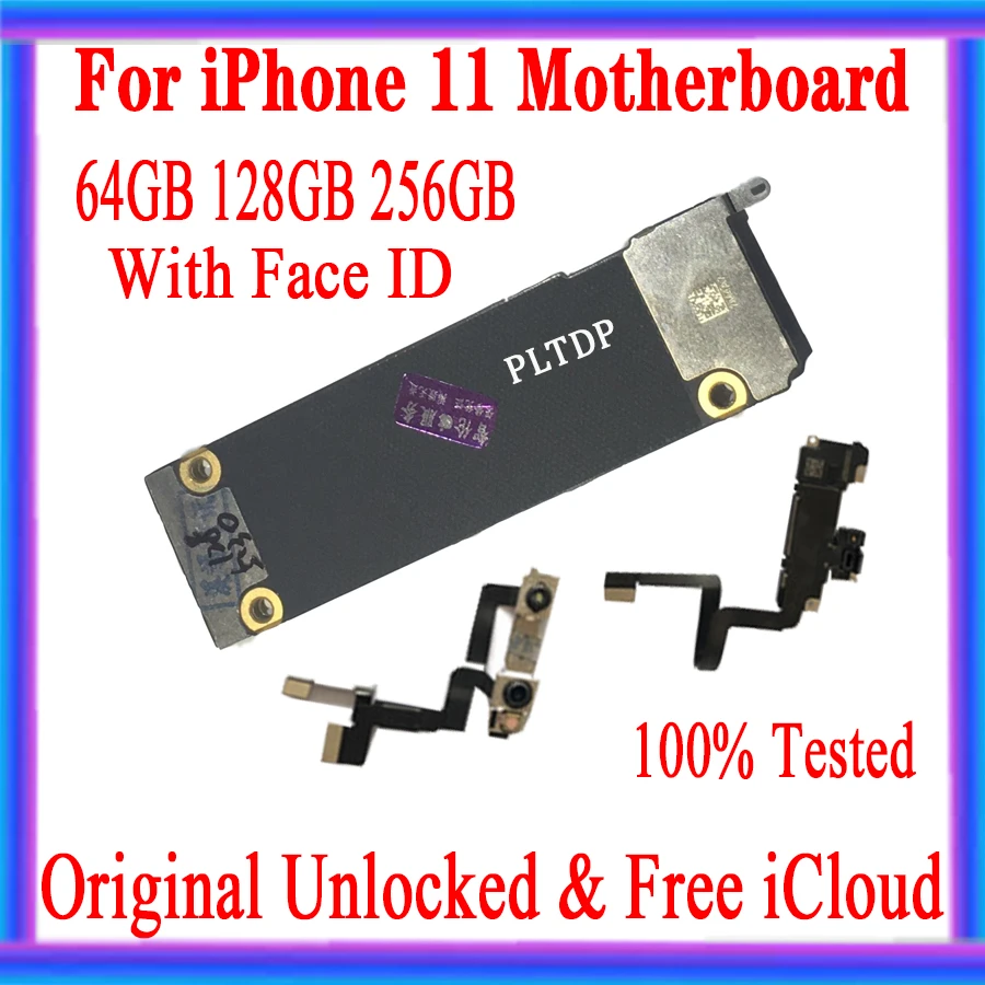 100 Original For iphone 11 motherboard 64GB 128GB 256GB,Free icloud