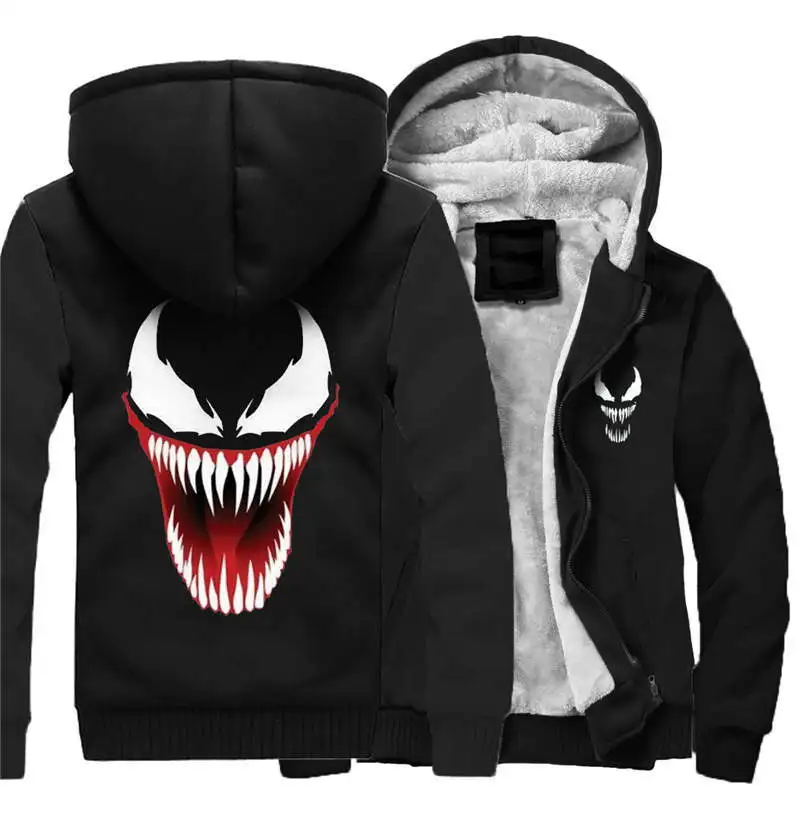 6 Venom/осенне-зимняя Плотная джинсовая рубашка с бархатной толстой застежкой-молнией и теплая куртка с капюшоном - Цвет: 6