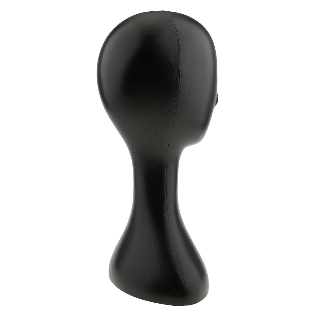 Female Plastic Plain Face Mannequin Manikin Head Model Wig Sunglasses Eyeglass Hat Cap Display Stander - White Black Skin Color