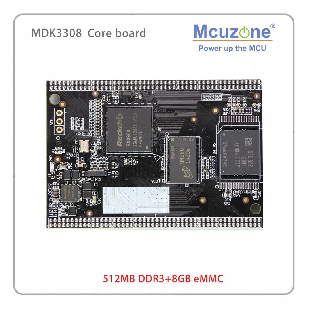 Rockchip Rk3308 Baseou Mdk3308 Coreboard Quad-core Cortex-a35 até 1.3ghz 256 512mb Ddr3 3l 256mb Nand 8gb Emmc ai va Quadro demonstração - Imagem 3