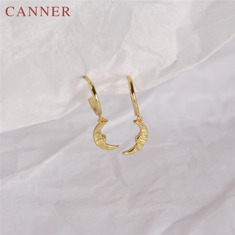gold 3 925 пробы серебряные серьги-кольца для женщин, очаровательные геометрические серьги INS, минималистичные циркониевые серьги с Луной/ракушкой/глазом дьявола, Золотые серьги - Окраска металла: gold 3