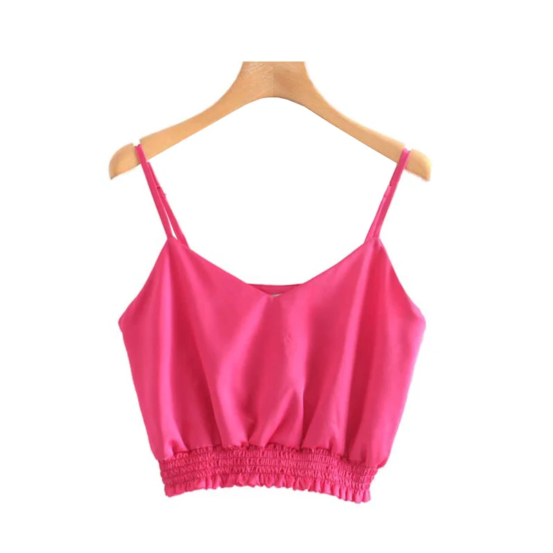 as picture Винтажный сексуальный однотонный короткий стиль Camis Женская мода открытая спина боковая молния Регулируемая рубашка с ремнями Blusas Mujer шикарные топы - Цвет: as picture