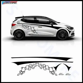 Racing-Lattice-Graphics-Vinyl-Decals-Car-Styling-Waist-Line-Stripes-Auto-Door-Body-Decor-Customized-Sticker