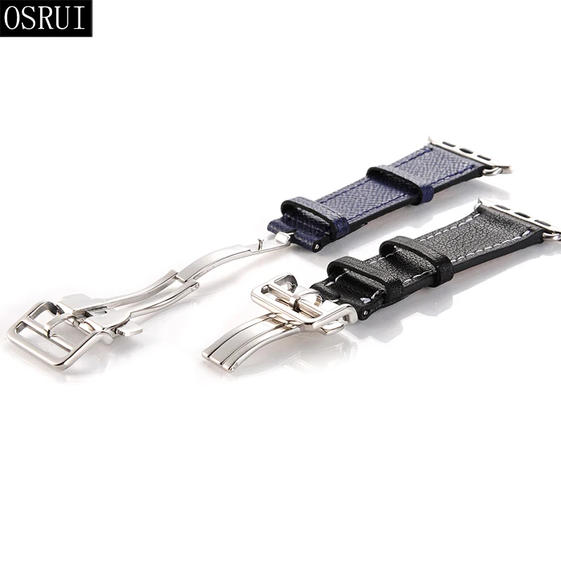Кожаный ремешок для apple watch band 5, 4, 44 мм, 40 мм, correa iwatch 3, 2, 42 мм, 38 мм, браслет с пряжкой, аксессуары для apple watch