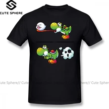Футболка Super Smash Bros, Farting Yoshi, 100 хлопок, модная мужская футболка, 6xl, Милая футболка с коротким рукавом и принтом
