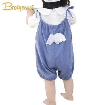 

Wings Summer Toddler Jumpsuit Baby Romper for Girls Boys Cotton Linen Infant Clothing Sleeveless Baby Onesie