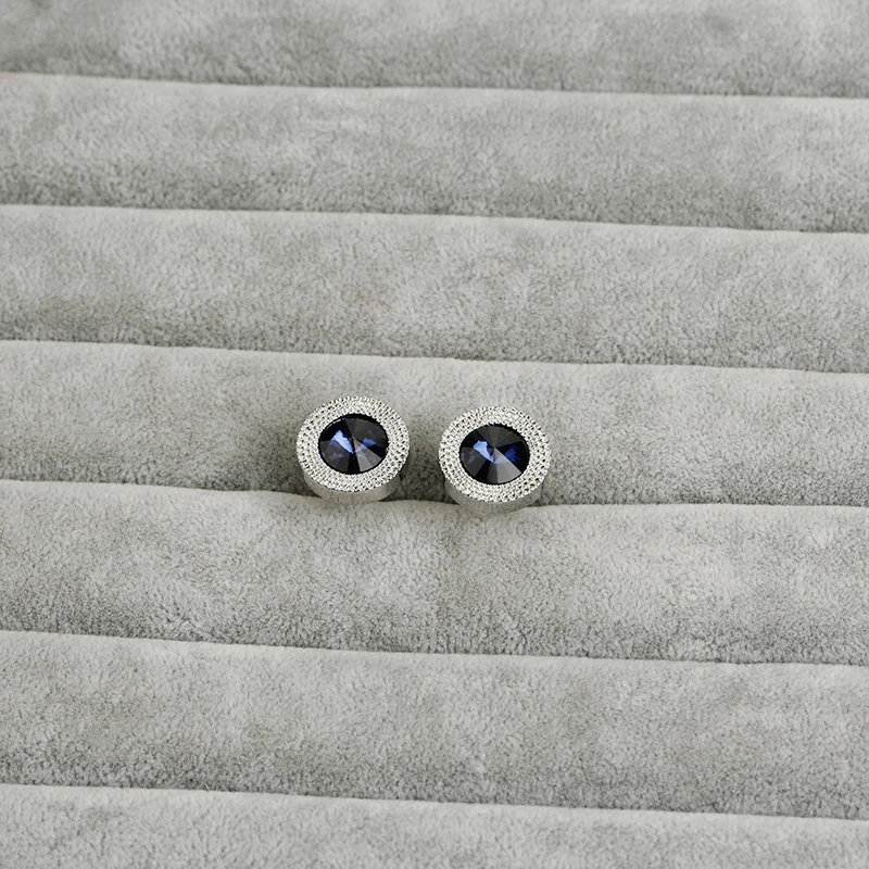 Индивидуальные Модные мужские и женские запонки из синего циркония рубашки