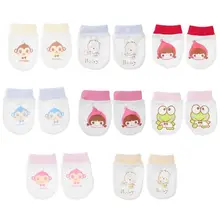 Перчатки из чистого хлопка для новорожденных; дышащие перчатки с рисунком лица