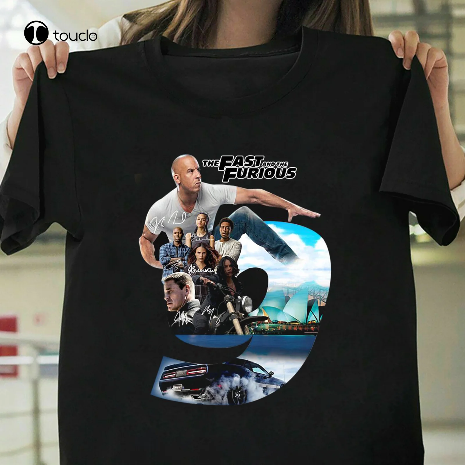 Caldo!!! Fast And Furious Season 9 Full Character T-Shirt Nera Unisex S-5Xl