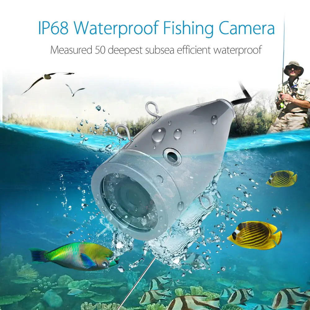 50m IR Underwater Fishing Camera Fish Finder 9 inch Color Monitor Video DVR Cam HD Night Vision Kamera for Boat Fishing