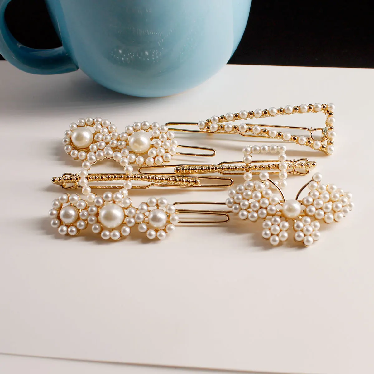 10 Pcs/ Set New Fashion Hairpin Headdress Women Creative Geometric Animal Bowknot Pearl Exquisite Hair Clips for Women T084