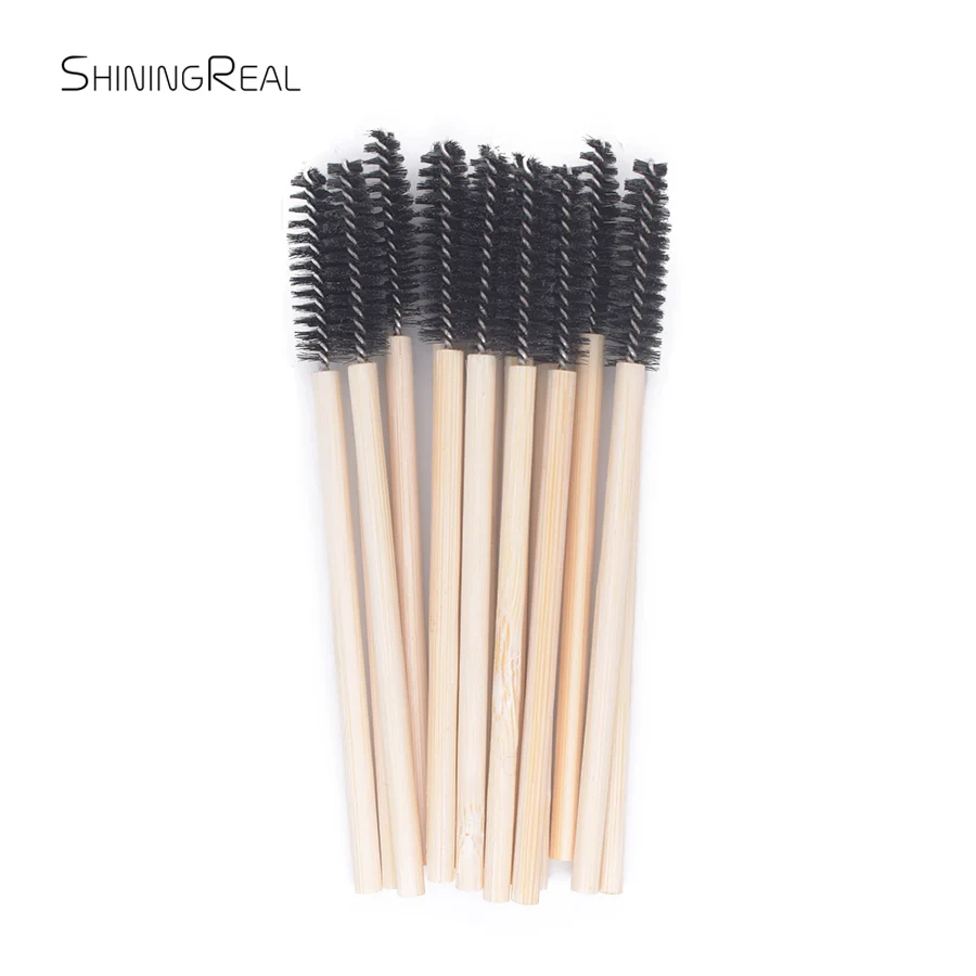 

20pcs Bamboo Handle Eyelash Brush Makeup Brush Eyelash Extension Disposable Eyebrow Brush Mascara Applicator Comb Makeup Tool