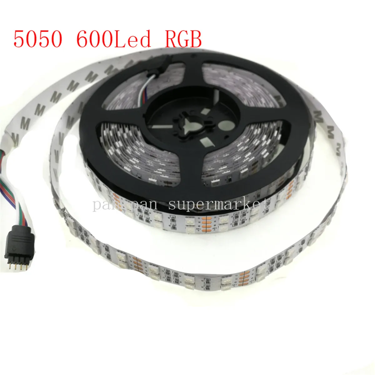 DC 12V 600Led 120led/m Водонепроницаемая SMD 5050 RGB Светодиодная лента двухрядная гибкая лента светильник с питанием