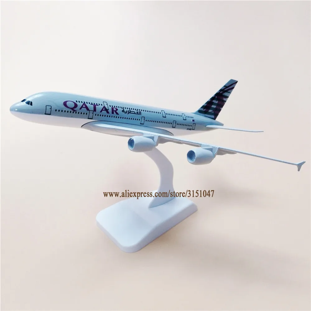 20 см сплав металла Air QATAR Airways A380 модель самолета Катара Airbus 380 модель самолета Стенд самолет подарки