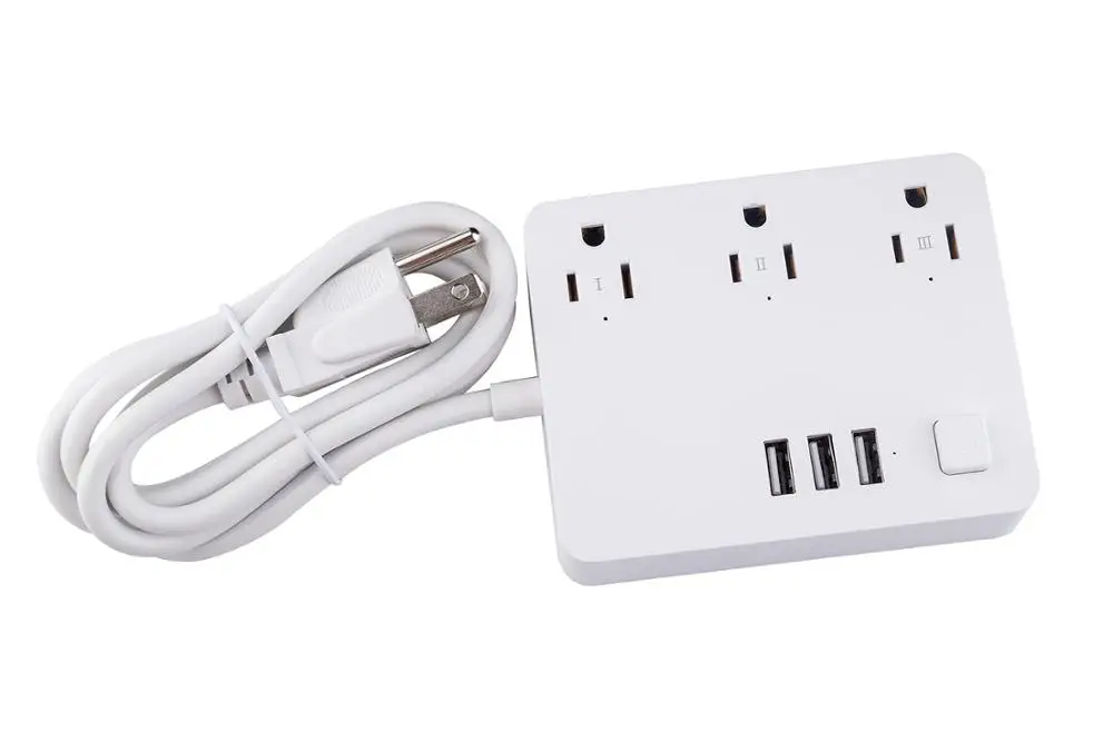 white Смарт-розетка Timethinker, Wi-Fi, США, дистанционное управление, розетка, USB, быстрая зарядка, портативная вилка для Alexa Google Home - Комплект: white