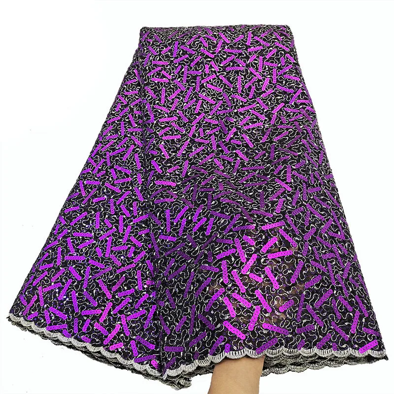 Новейшая двухцветная французская кружевная ткань с блестками 5 ярдов высококачественная двухслойная