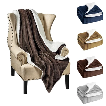 

Super Warm Soft Blanket Fleece Colors Flannel Winter Thick Lamb Sofa Throw Beds Sherpa Cover Office Throw Blanket For Blankets