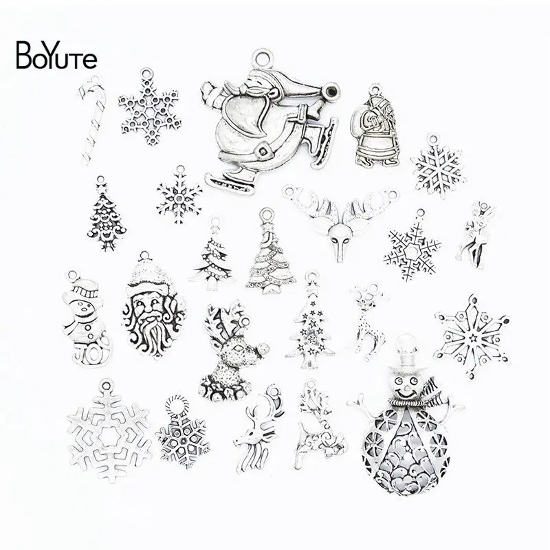 23 Styles Christmas BoYuTe Прямая с фабрики микс 23 стиля тибетская Серебряная Звезда Луна солнце подвеска Подвески Diy сплав ювелирные изделия аксессуары - Окраска металла: 23 Styles Christmas