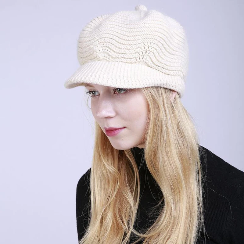 GAOKE, зимние шапки для женщин, Skullies Beanies, шапки ручной работы, новинка, женская шапка, вязаная шапка цвета хаки