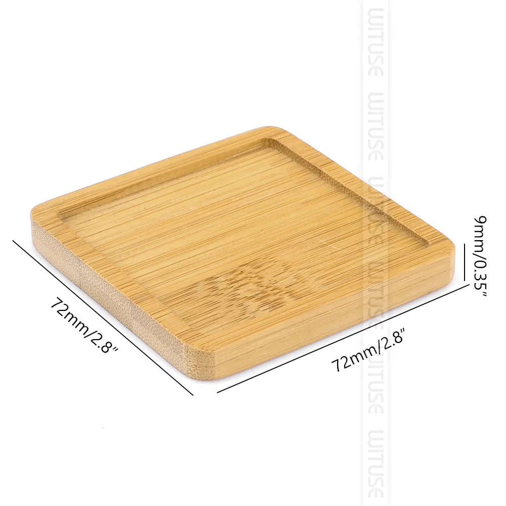 7.2x7.2cm Цветочный горшок держатель мясистый бонсай бамбуковый поднос деревянный цветочный горшок поднос домашний офис декоративный горшок для цветов коврик для горшков подставка 1 шт - Color: 7.2x7.2cm