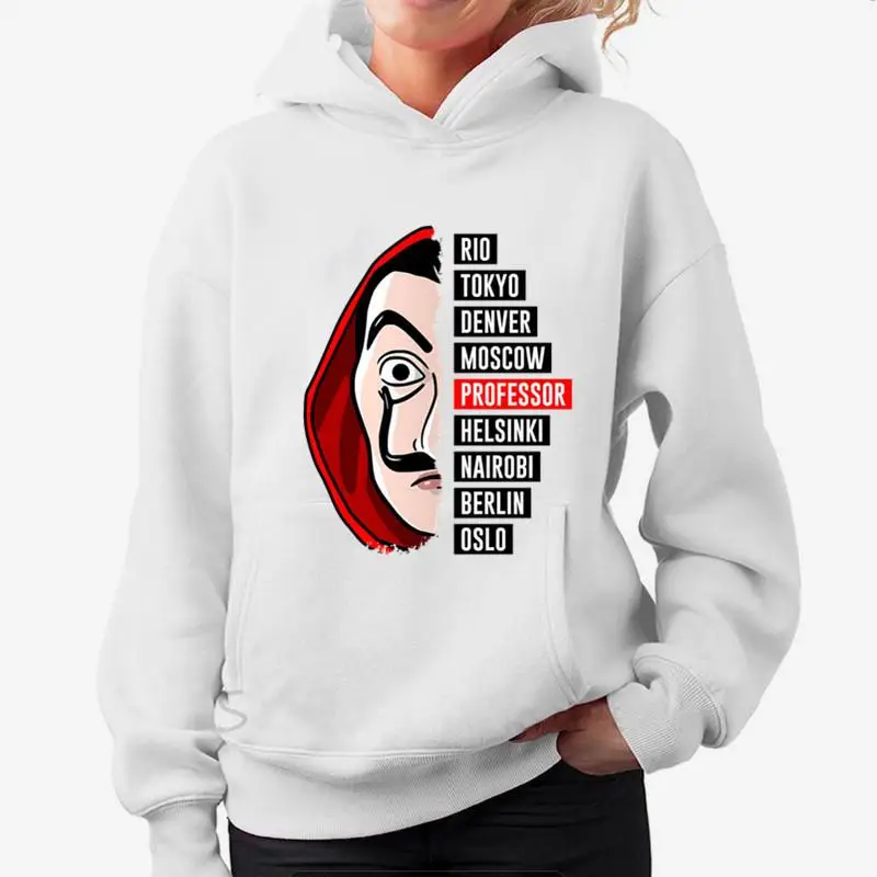 La Casa De Papel женские толстовки с принтом, осень, свободные уличные толстовки с капюшоном, женские повседневные толстовки с длинным рукавом House Of paper