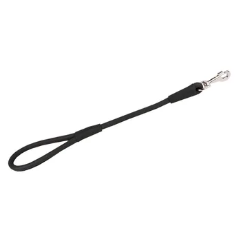 

COLLAR leather leash for dogs round black 13 mm 55 cm Collar Soft