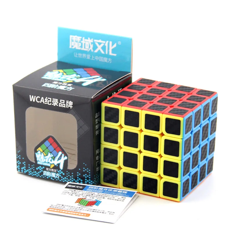 Наклейка из углеродного волокна cubo magico, магический куб, скоростной кубик 4x4x4, 4*4, для соревнований, скоростной поворот, для детей, обучающие игрушки