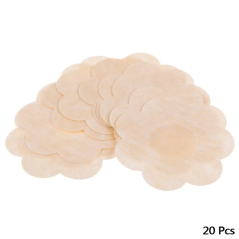 20pcs Хит, 50 шт., Мягкие накладки на соски, одноразовые накладки на грудь, лепестки цветов, накладки на бюстгальтер, Pastie для сексуальных женщин, интимные аксессуары - Цвет: 20pcs