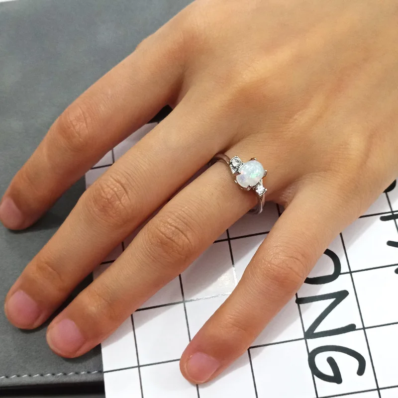 Женское Обручальное Кольцо Fire искусственный опал элегантные вечерние кольца