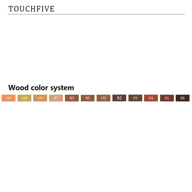 12 WOOD TouchFIVE маркер для рисования комплекты 30/40/60/80/168 Цвета аниме студент эскиз конструкции манга спиртовой фломастер для рисования(легкое белое ручки - Color: 12 WOOD