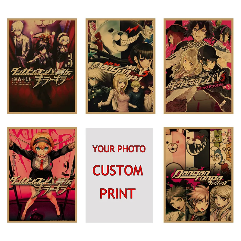 retro art classic anime danganronpa kraft paper posters decoration bar wall stickers poster customization painting calligraphy aliexpress
