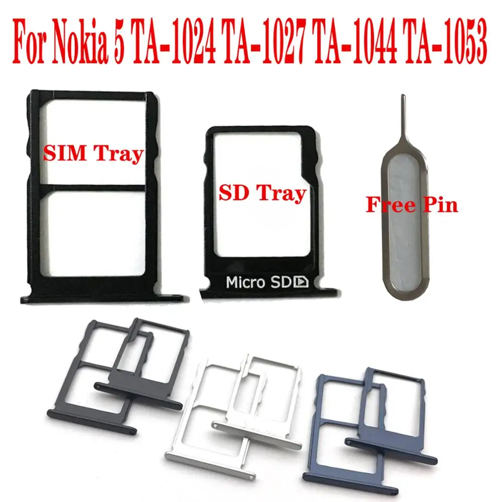 Shyueda 100% Nuovo Per Nokia 5 Ta-1024 Ta-1027 Ta-1044 Ta-1053 5.2 "Slot Vassoio Scheda Sd Vassoio Sim Con Pin